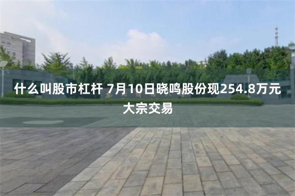 什么叫股市杠杆 7月10日晓鸣股份现254.8万元大宗交易
