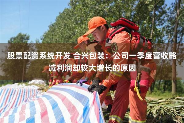 股票配资系统开发 合兴包装：公司一季度营收略减利润却较大增长的原因