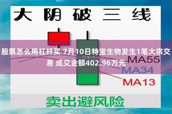 股票怎么用杠杆买 7月10日特宝生物发生1笔大宗交易 成交金额402.96万元