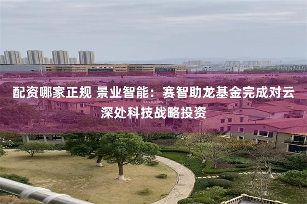配资哪家正规 景业智能：赛智助龙基金完成对云深处科技战略投资