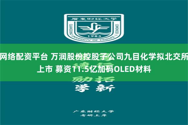 网络配资平台 万润股份控股子公司九目化学拟北交所上市 募资11.5亿加码OLED材料