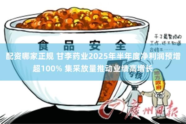 配资哪家正规 甘李药业2025年半年度净利润预增超100% 集采放量推动业绩高增长