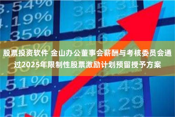 股票投资软件 金山办公董事会薪酬与考核委员会通过2025年限制性股票激励计划预留授予方案