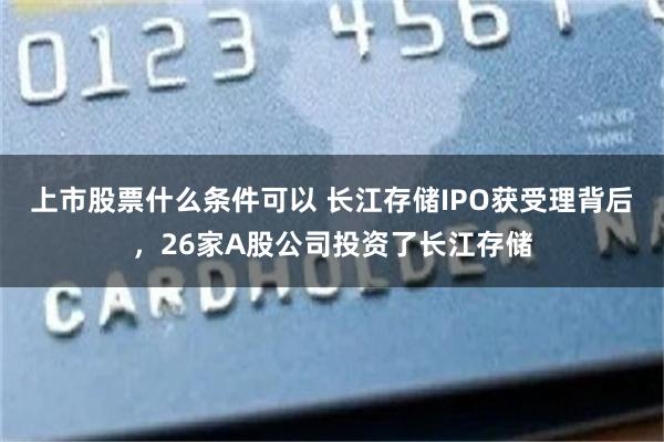 上市股票什么条件可以 长江存储IPO获受理背后，26家A股公司投资了长江存储