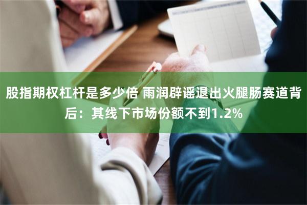 股指期权杠杆是多少倍 雨润辟谣退出火腿肠赛道背后：其线下市场份额不到1.2%