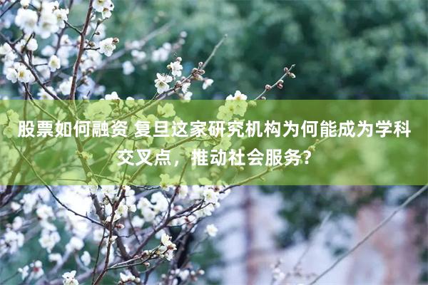 股票如何融资 复旦这家研究机构为何能成为学科交叉点，推动社会服务？