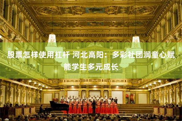 股票怎样使用杠杆 河北高阳：多彩社团润童心赋能学生多元成长